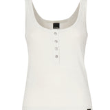 Top a canotta in maglia metallizzata con bottoni 104649 A2CQI17 PINKO 