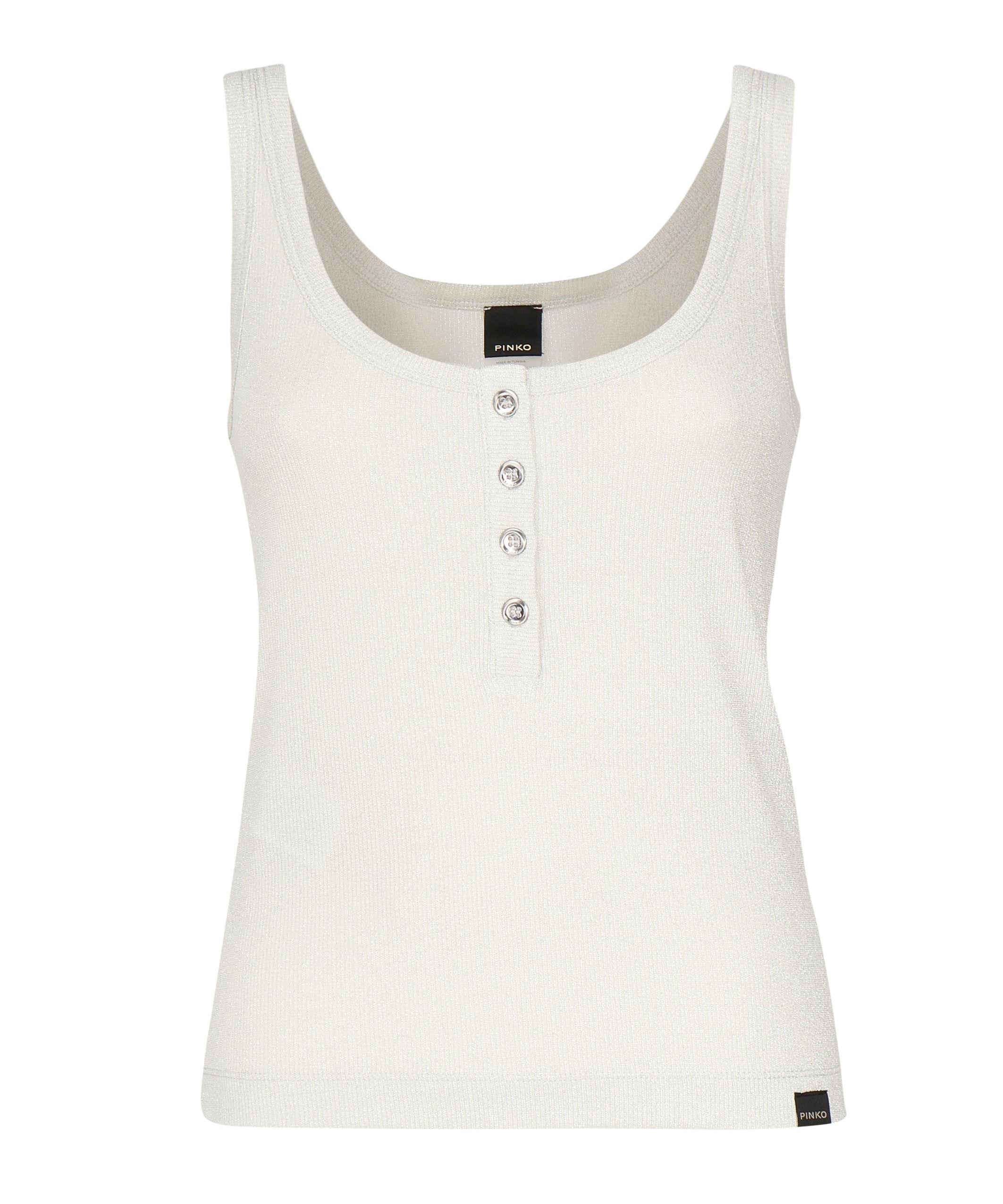 Top a canotta in maglia metallizzata con bottoni 104649 A2CQI17 PINKO 