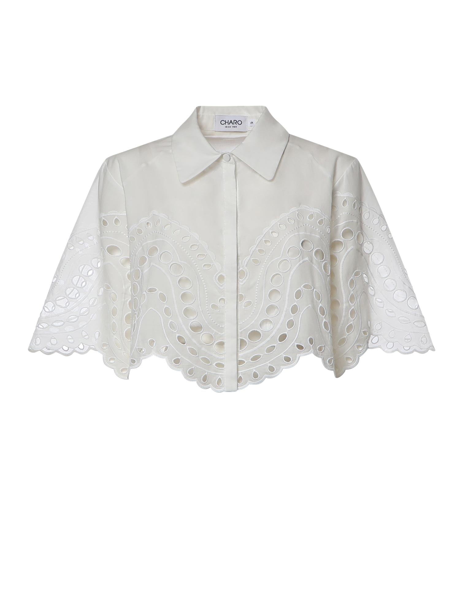 Camicia cropped Storm in cotone 263200 WHITE CHARO RUIZ 