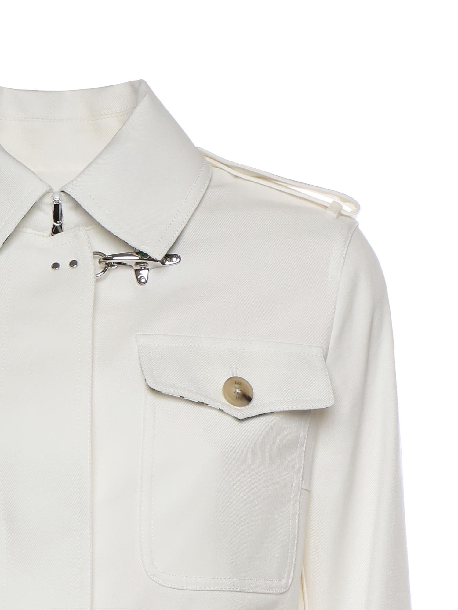 Shirt jacket in drill di cotone NAW0452317SYCZ B004 FAY 