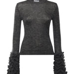 Pullover in misto mohair con ruches AA9G0076K101B 821 ALAIA 