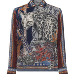 Camicia in seta con stampa piazzata leopardo MRIC0071 AKF11X0880 ETRO 