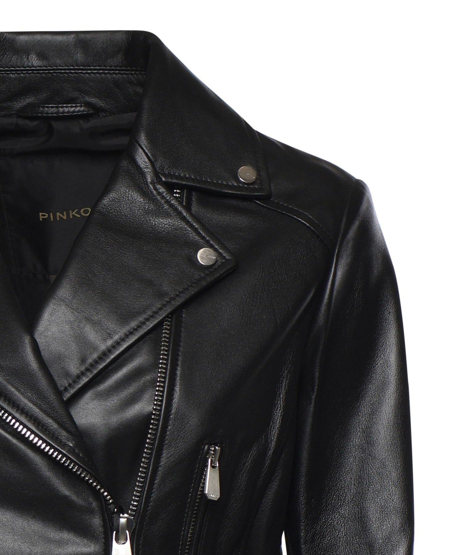 Giacca chiodo stile biker in nappa 106247 A32IZ99 PINKO 
