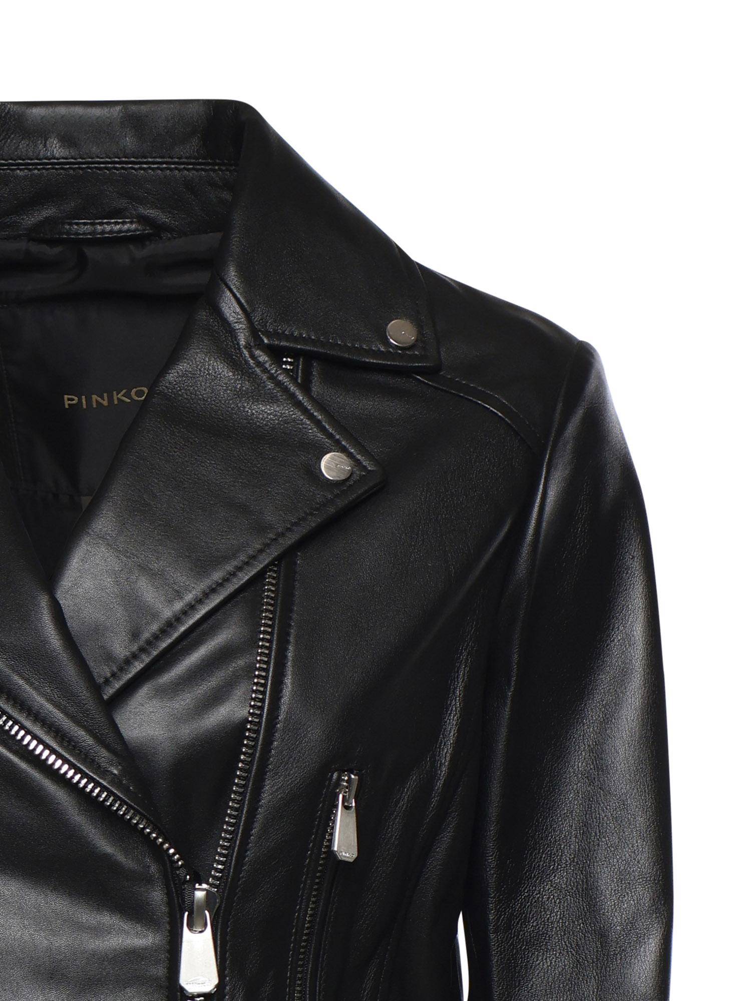 Giacca chiodo stile biker in nappa 106247 A32IZ99 PINKO 