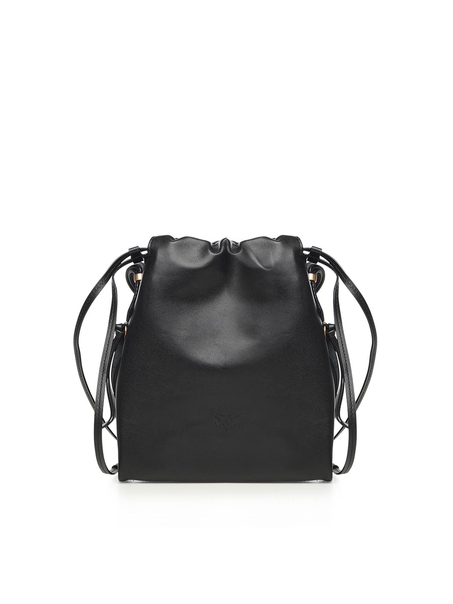 Borsa a spalla Mini Slouchy Bag in pelle con logo 105362 A0QOZ99Q PINKO 