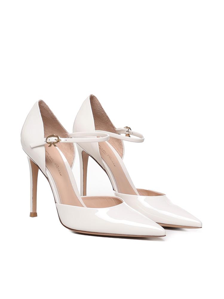 Tacchi in vernice con cinturino<BR/> G40378.15RIC.VEROFFW VERNICEOFFWHITE GIANVITO ROSSI 