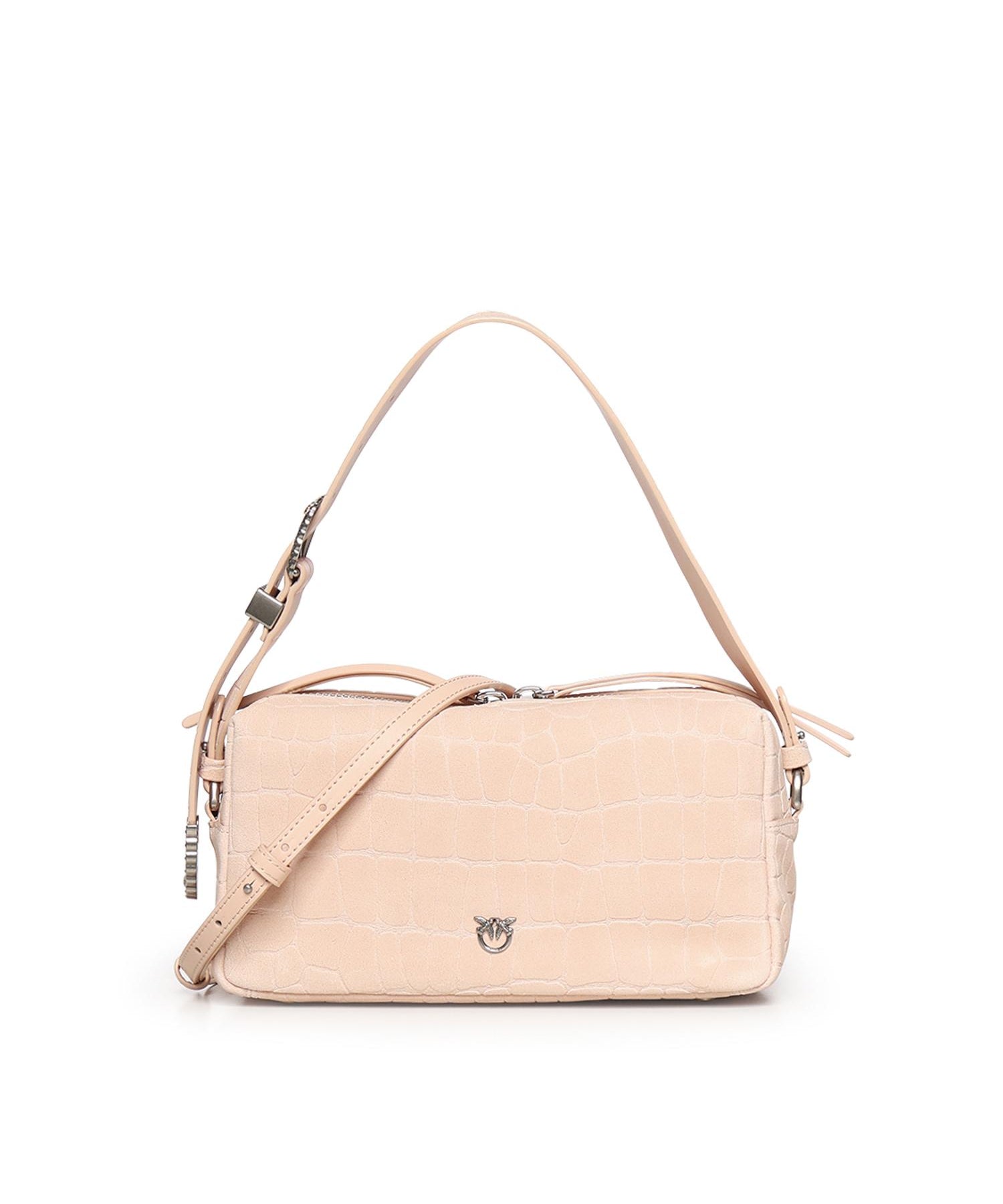 Borsa bauletto a tracolla in pelle stampa coccodrillo 106761 A2YWA28O PINKO 