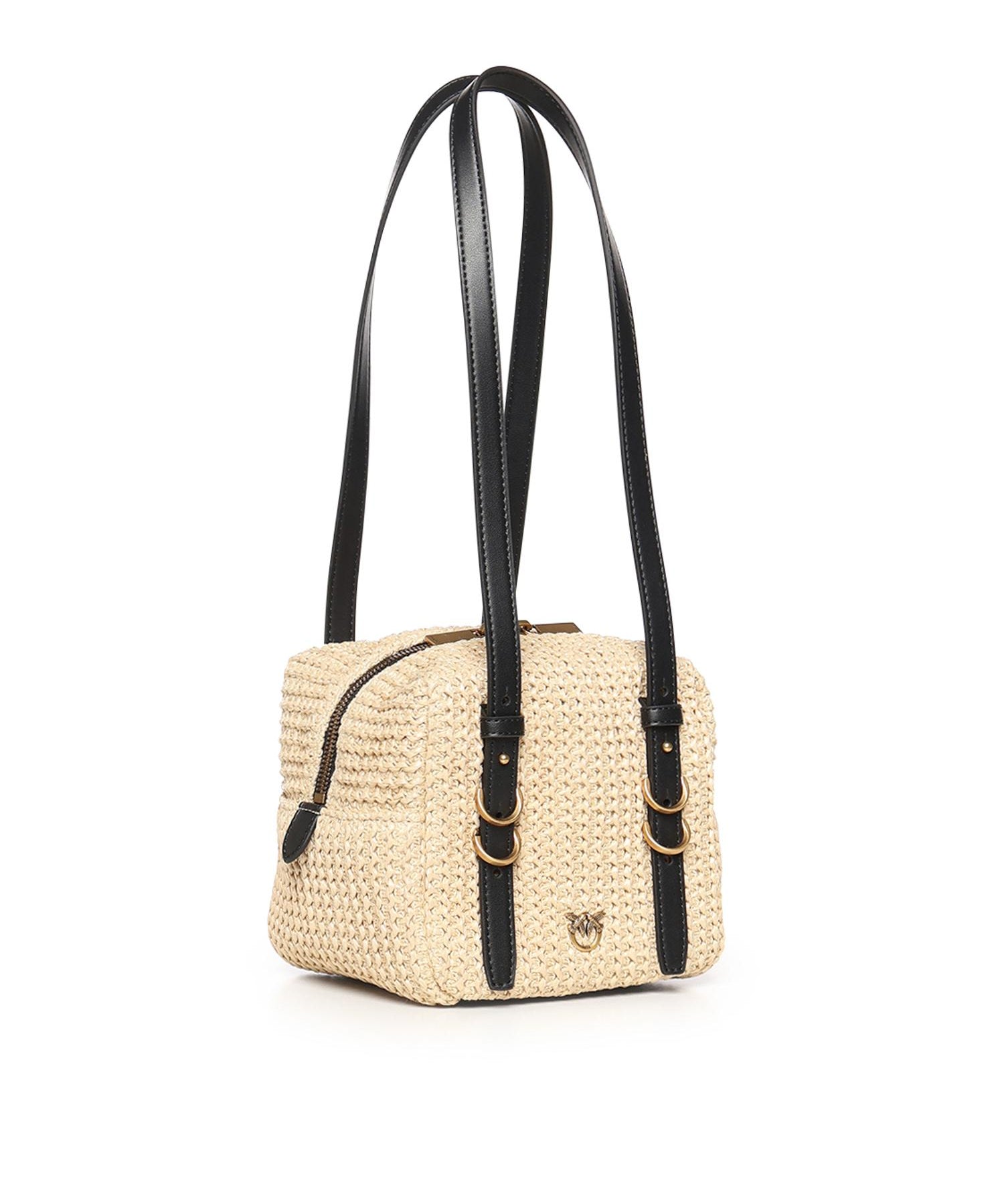 Borsa a tracolla Cubic Bag in rafia 106465 A391C24Q PINKO 