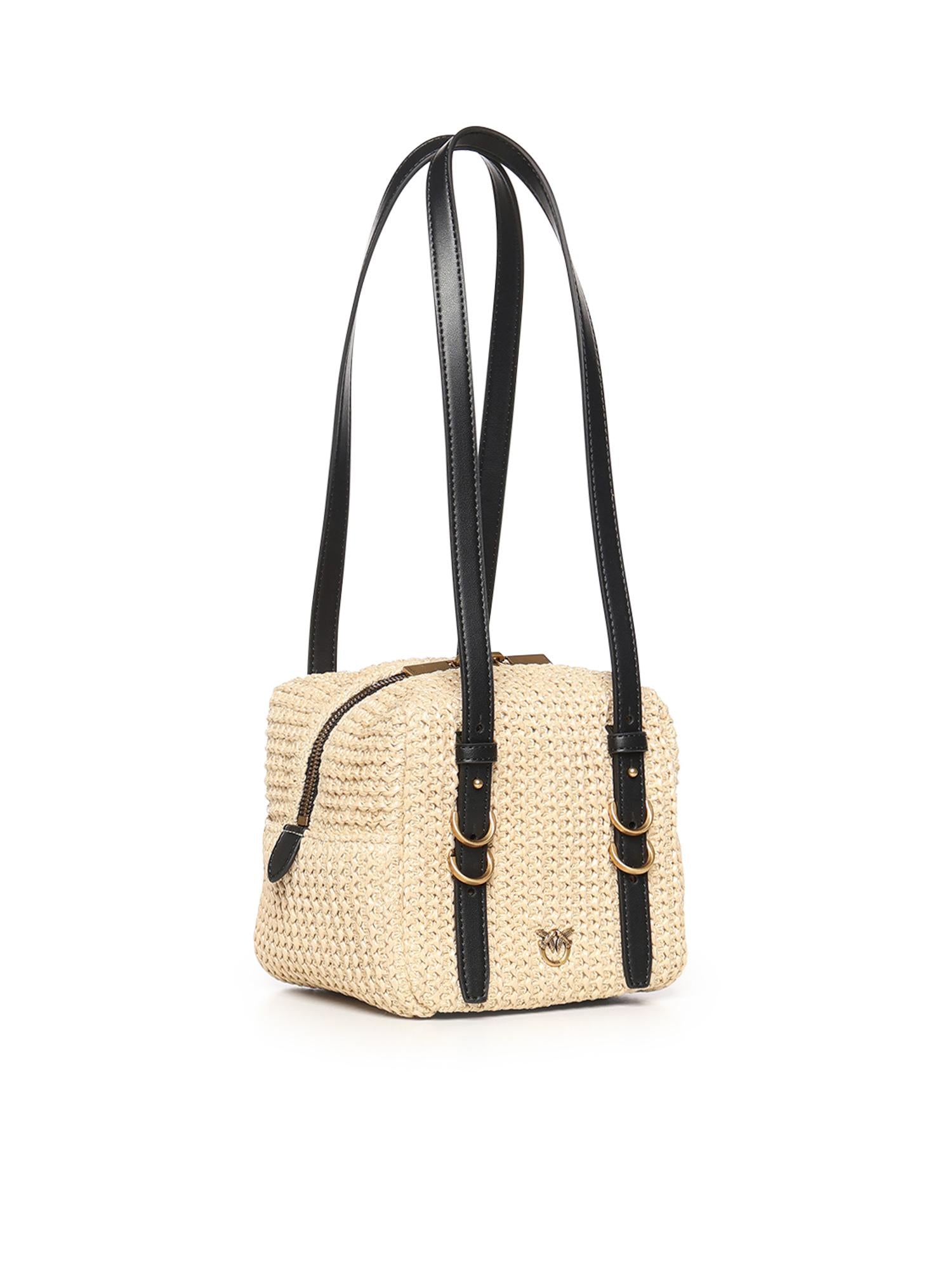 Borsa a tracolla Cubic Bag in rafia 106465 A391C24Q PINKO 
