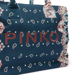 Borsa shopper in cotone con logo 106673 A3B7GA0Q PINKO 