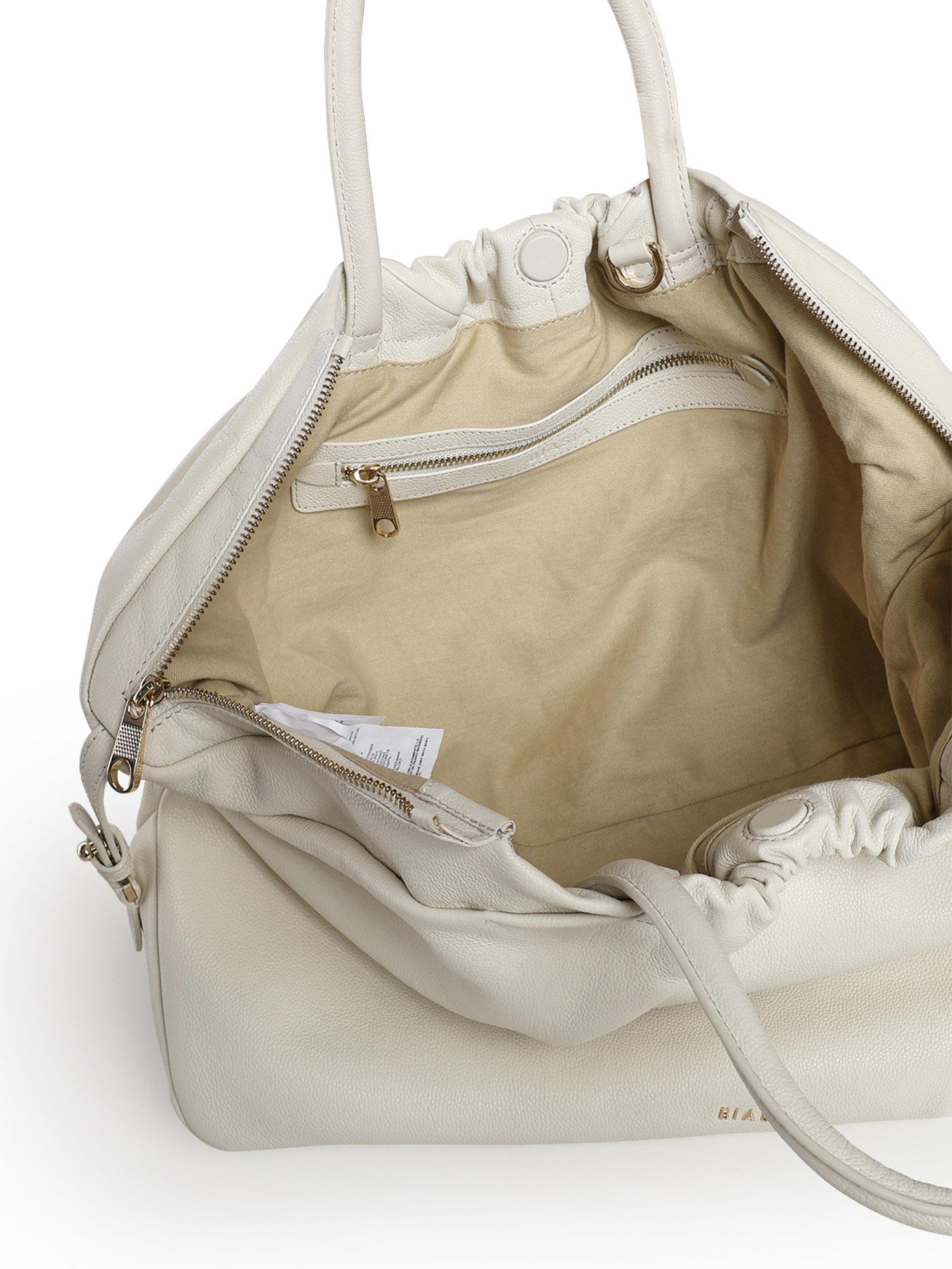Borsa in pelle con logo BIBP9E701 AVORIO BIASIA 