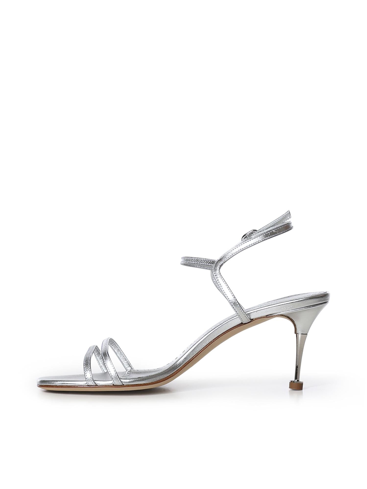 Sandali Ciagapla in pelle metallizzata 1263168 0454 MANOLO BLAHNIK 