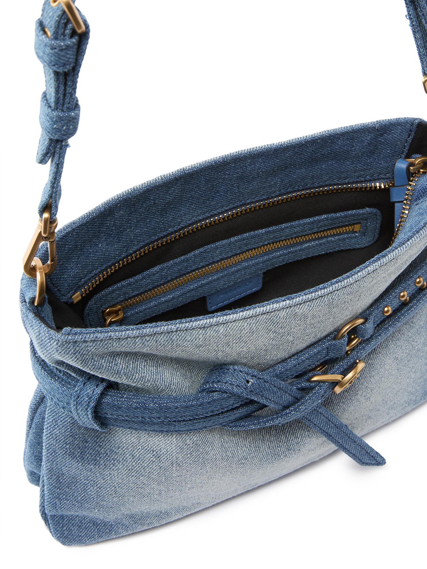 Borsa a spalla Belt Bag Mini in denim 106177 A31GPJDQ PINKO 