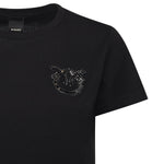T-shirt con ricamo logo Love Birds in cristalli 103320 A2RNZ99 PINKO 
