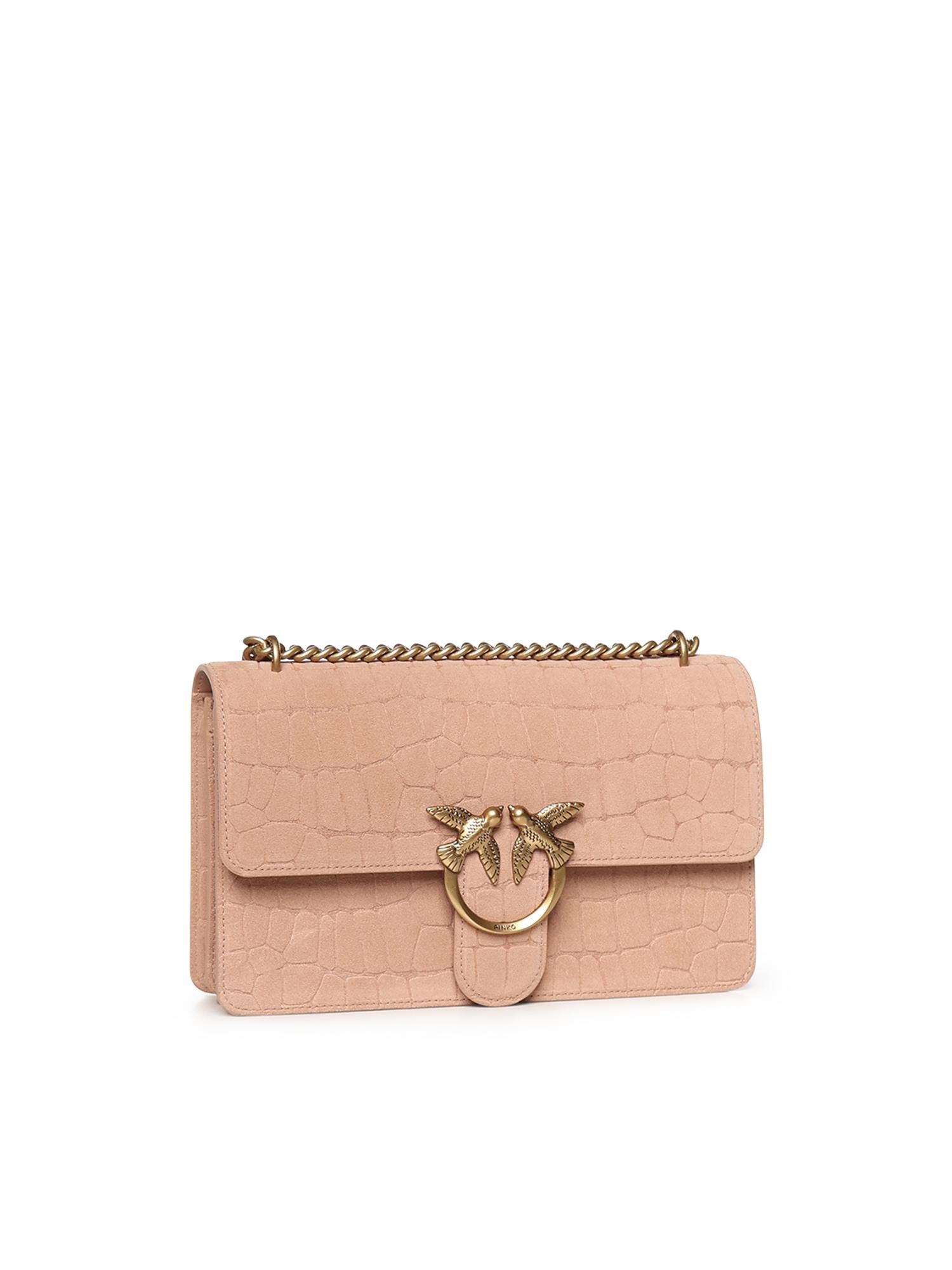 Borsa a tracolla media Love Bag One in pelle stampa coccodrillo 100941 A2YWQ36Q PINKO 
