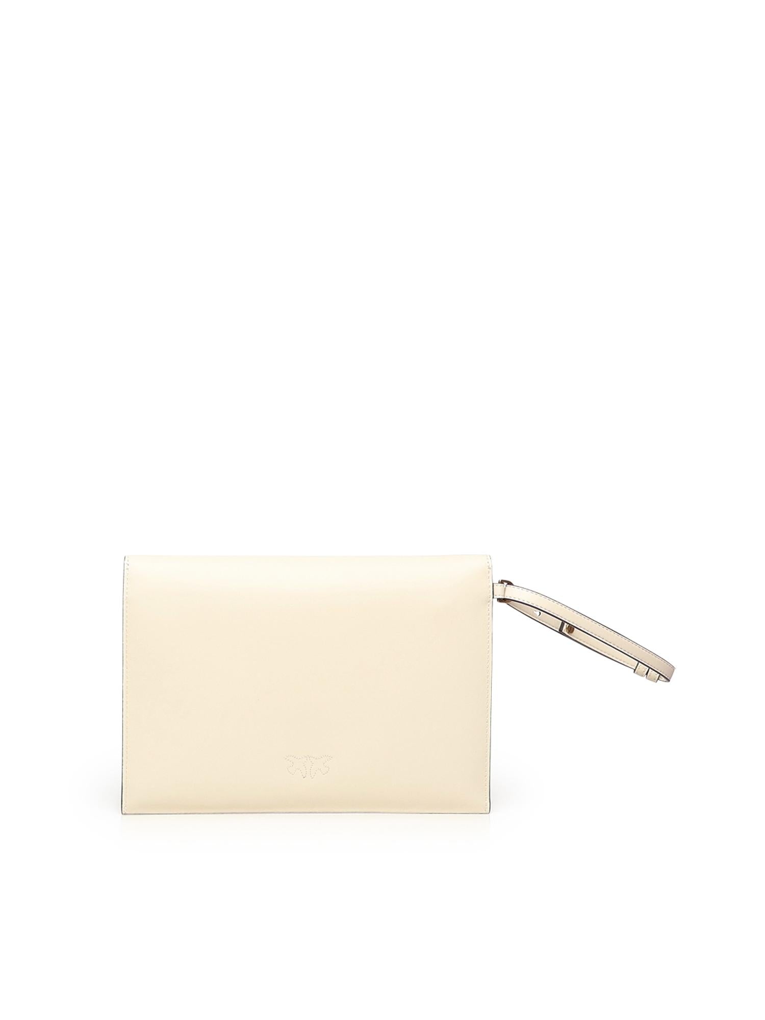 Pochette a mano in pelle con logo 104820 A0F1Z14Q PINKO
