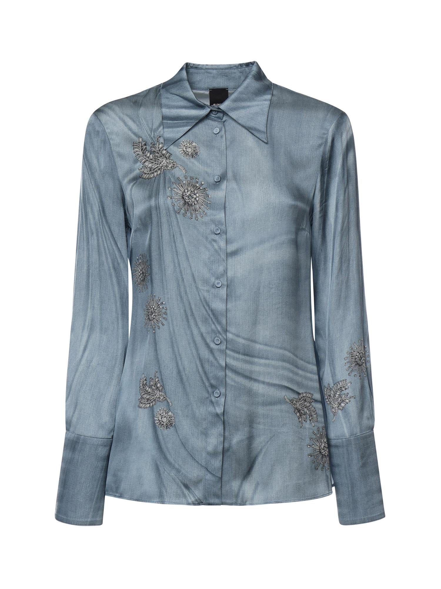 Camicia fluida con stampa gioiello 106211 A37NF15 PINKO 