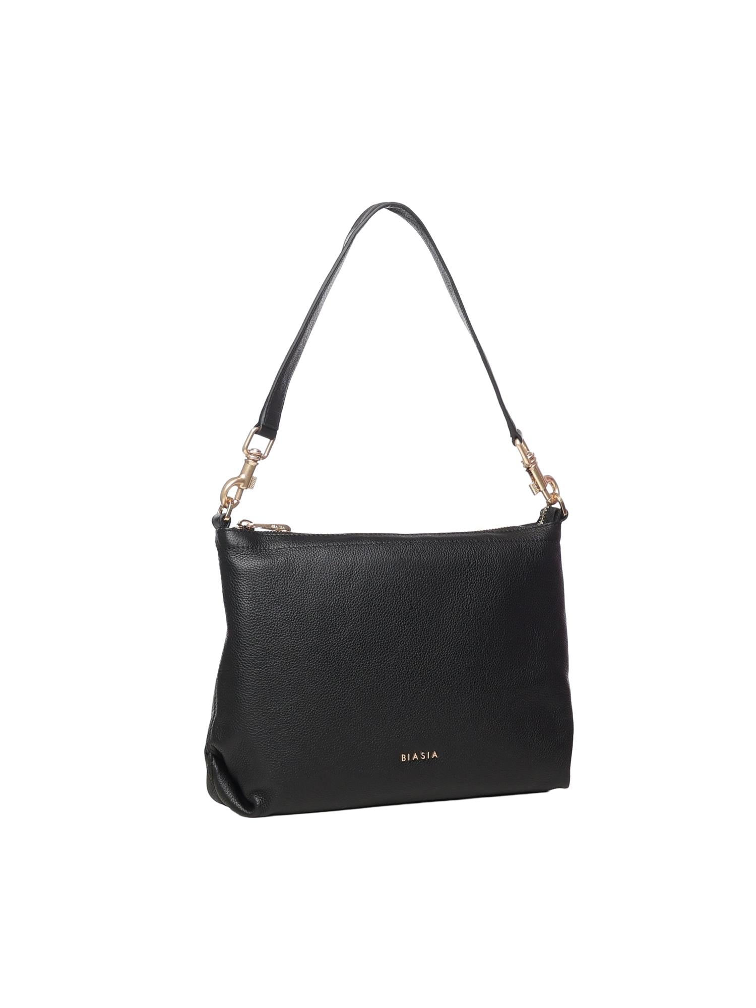 Borsa a spalla con logo BIBP9FA01 NERO BIASIA 