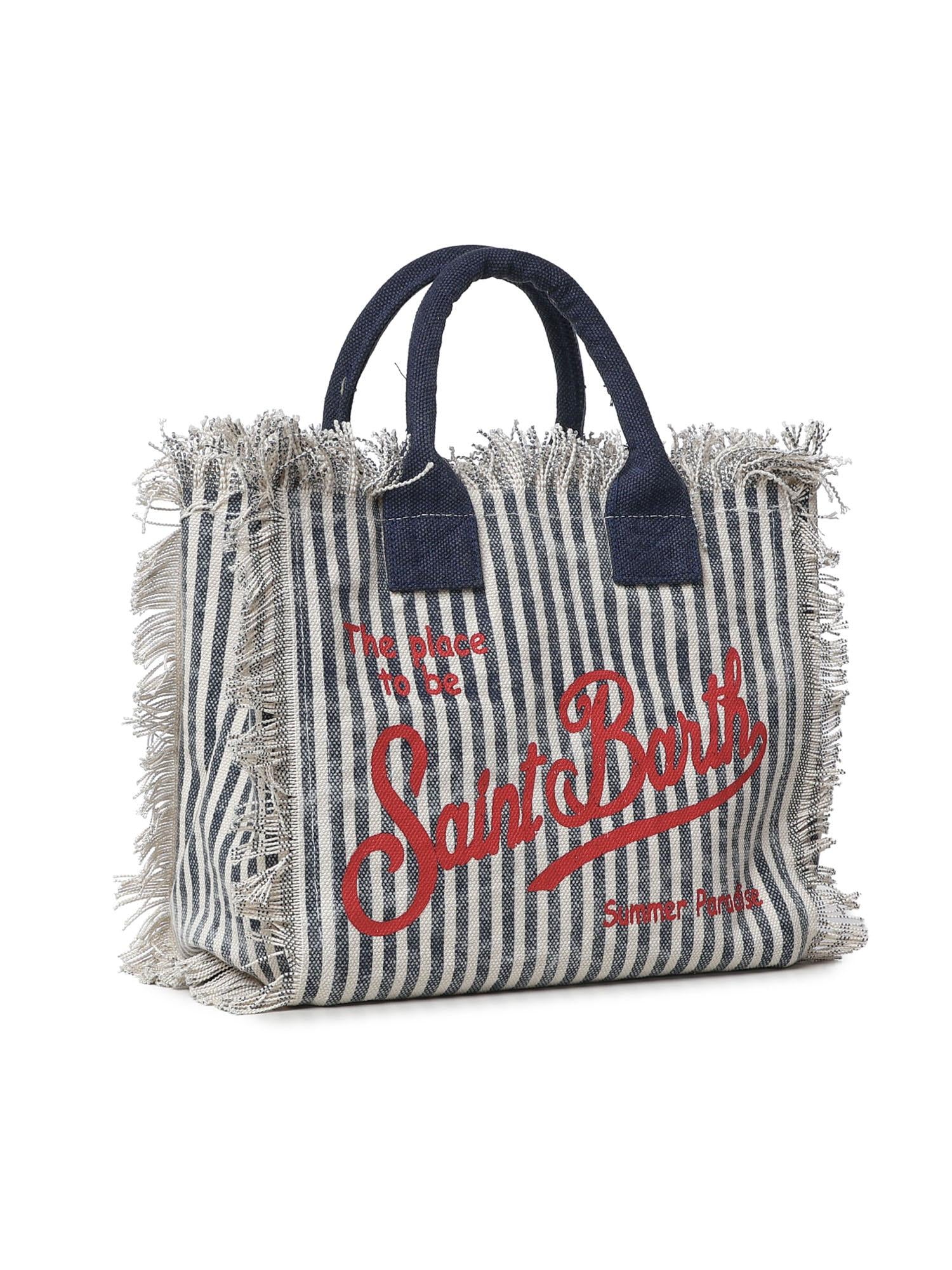 Borsa Colette in canvas a righe COL0001 09852L MC2 SAINT BARTH 