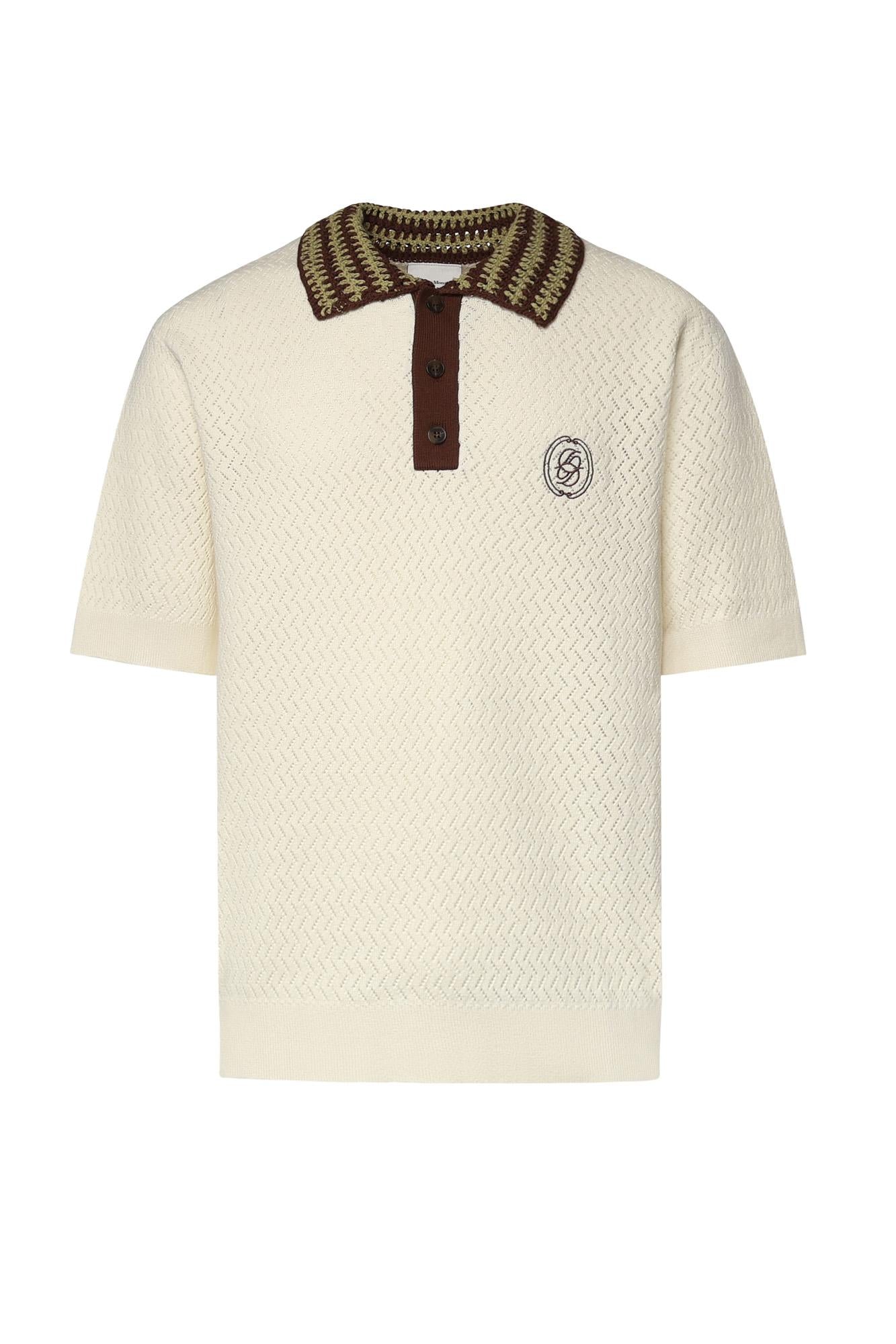 Polo in maglia traforata KPO206CO292 OW Drôle de Monsieur 