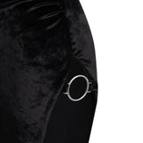 Abito lungo in velluto DA572 VS0040D999 DONDUP 