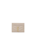 Portacarte Cassandre matelassé in grain de poudre 423291 BOW012721 SAINT LAURENT 