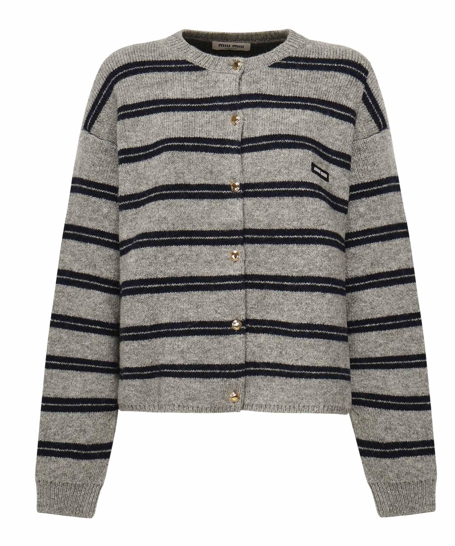 Cardigan in maglia shetland MMF899 15NQF0MZQ MIU MIU 