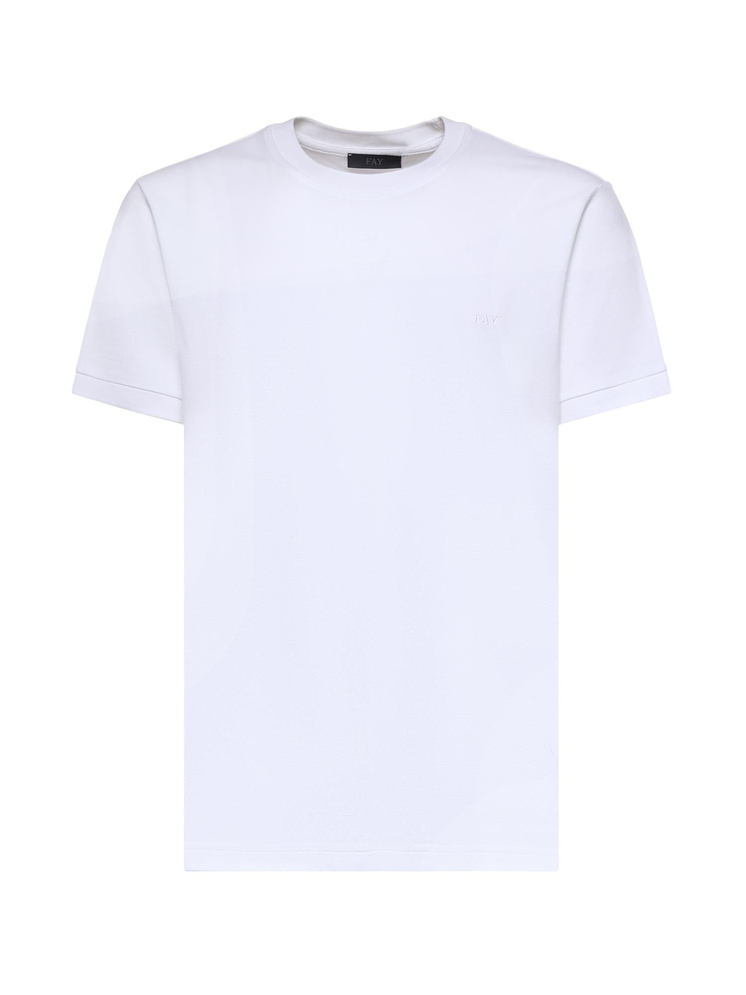T-shirt in piquet di cotone NPMB352136TZEF B001 FAY 
