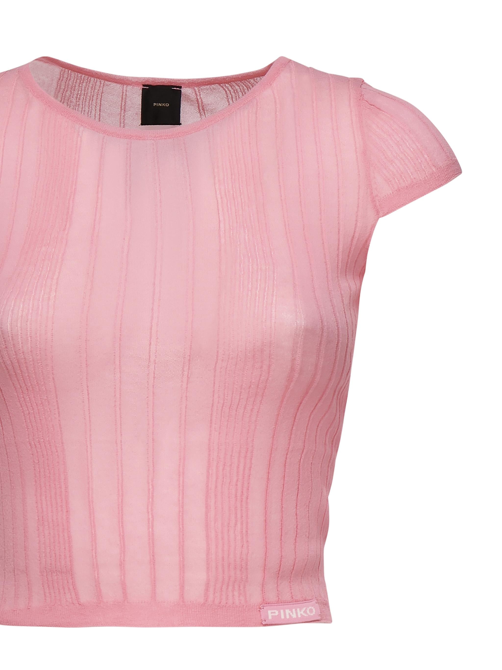 Maglia Tambora a costine<BR/> 104773 A1NDN50 PINKO 