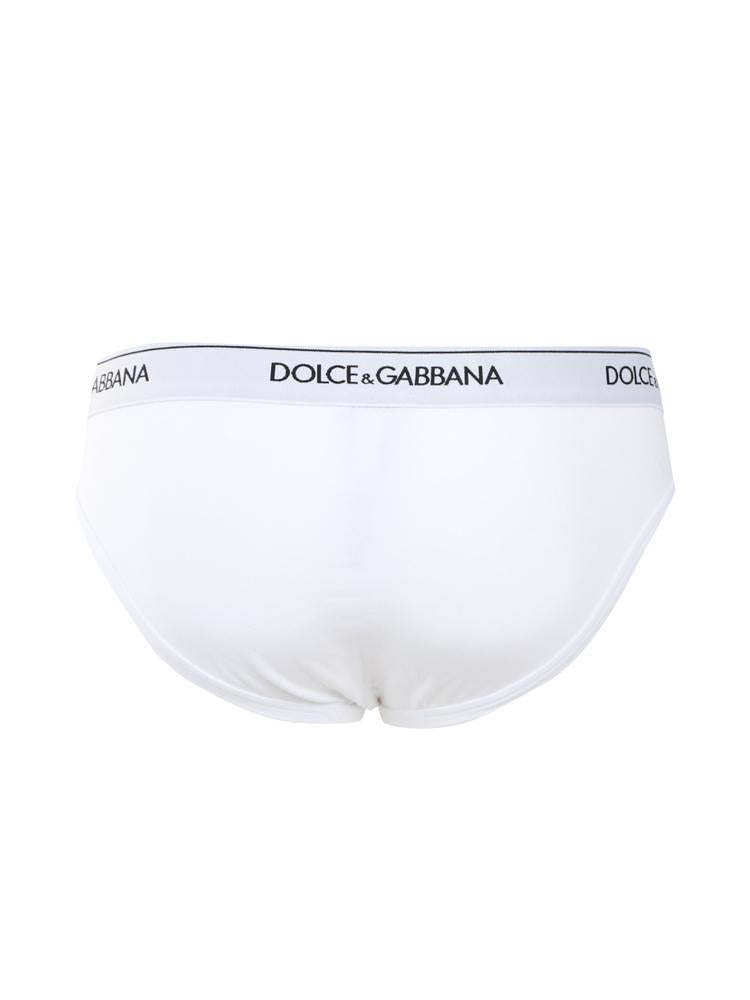 Set di due slip in cotone stretch con logo a contrasto M9C03J FUGIWW0800 DOLCE & GABBANA 