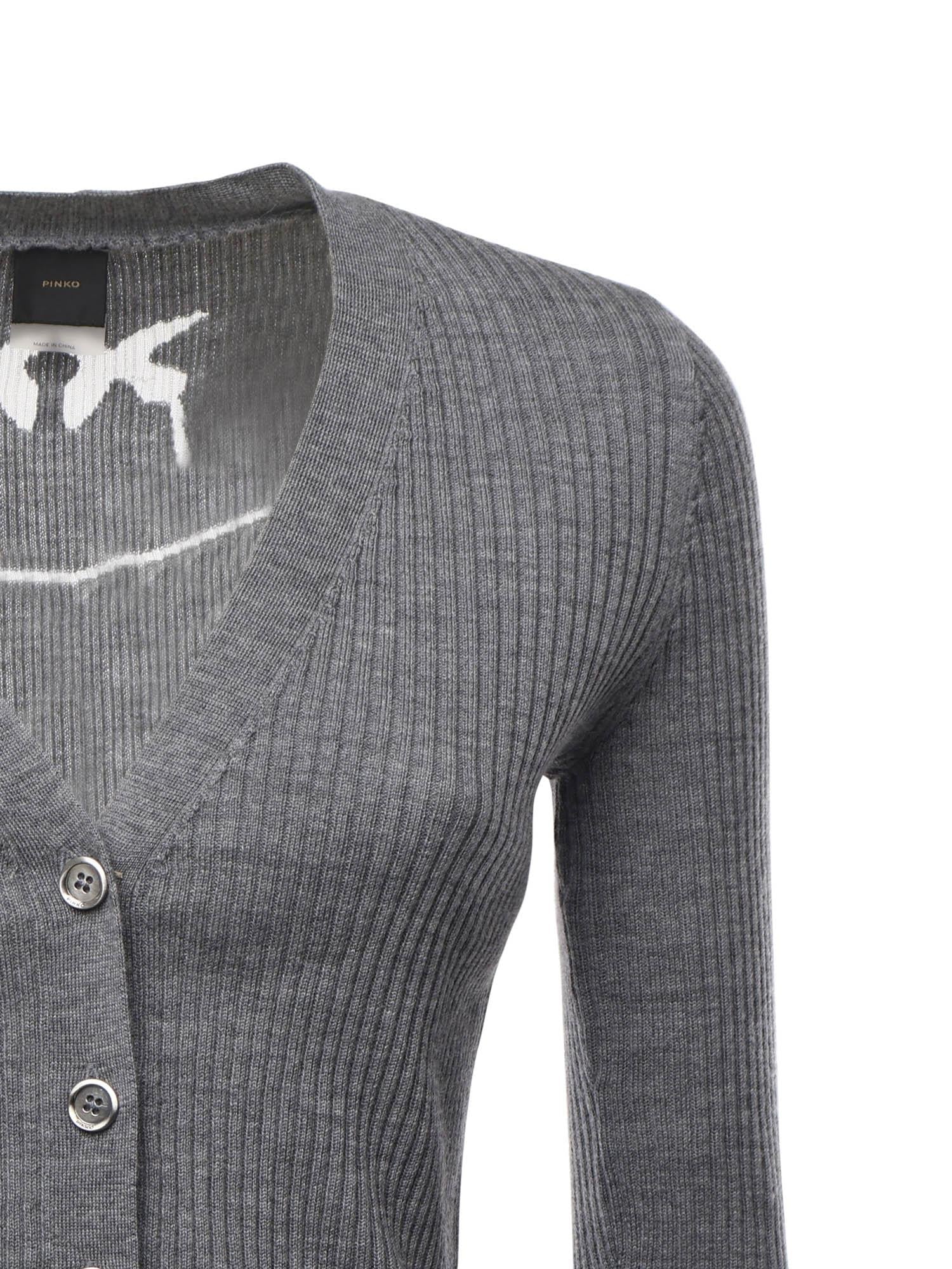Cardigan a costine con logo 105506 A18MII2 PINKO 
