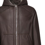 Giacca in pelle con cappuccio 25WHV60470M SISA9112 YVES SALOMON 
