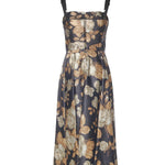 Abito in raso stampa Rosa vintage F6TYFT FSIB8HN5QQ DOLCE & GABBANA 