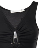 Top Crystal in maglia a coste 25041333 BLACK CHRISTOPHER ESBER 