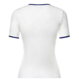 T-shirt Signature Contrast in cotone con logo 125JTS017JS0203 B257 COURREGES 
