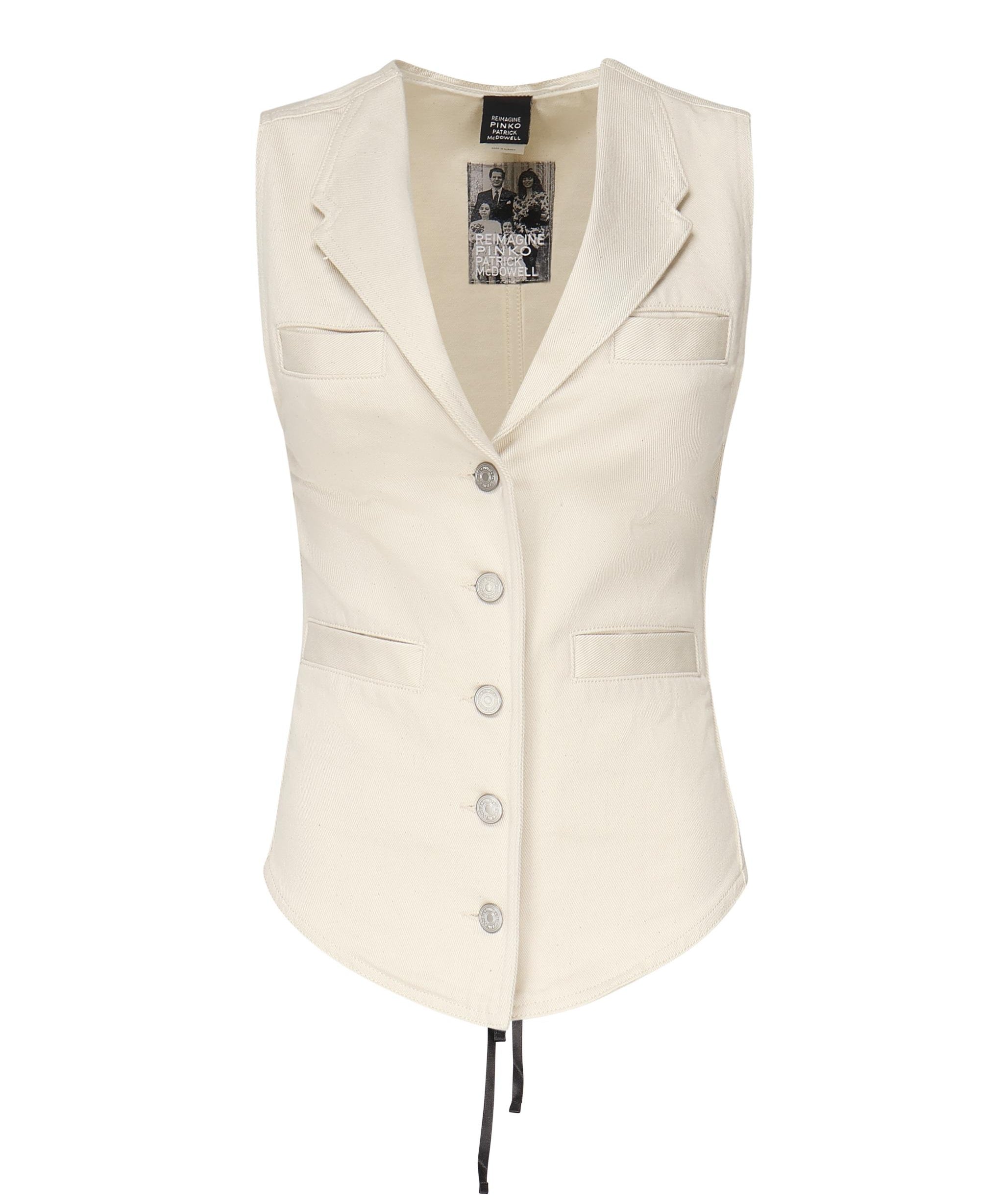 Gilet in drill di cotone 105072 A2JOC21 PINKO 