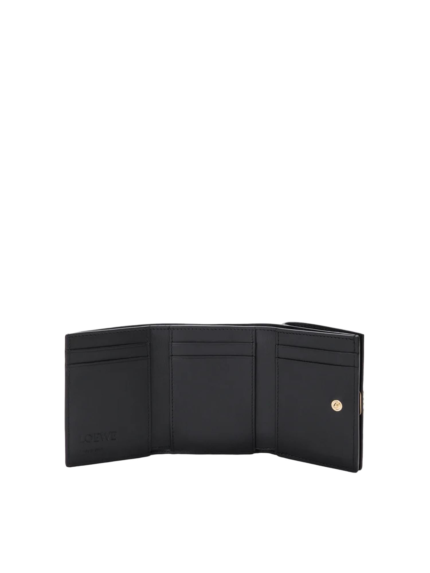 Portafoglio trifold Anagram in pelle di vitello C821TR2X16 1206 LOEWE 