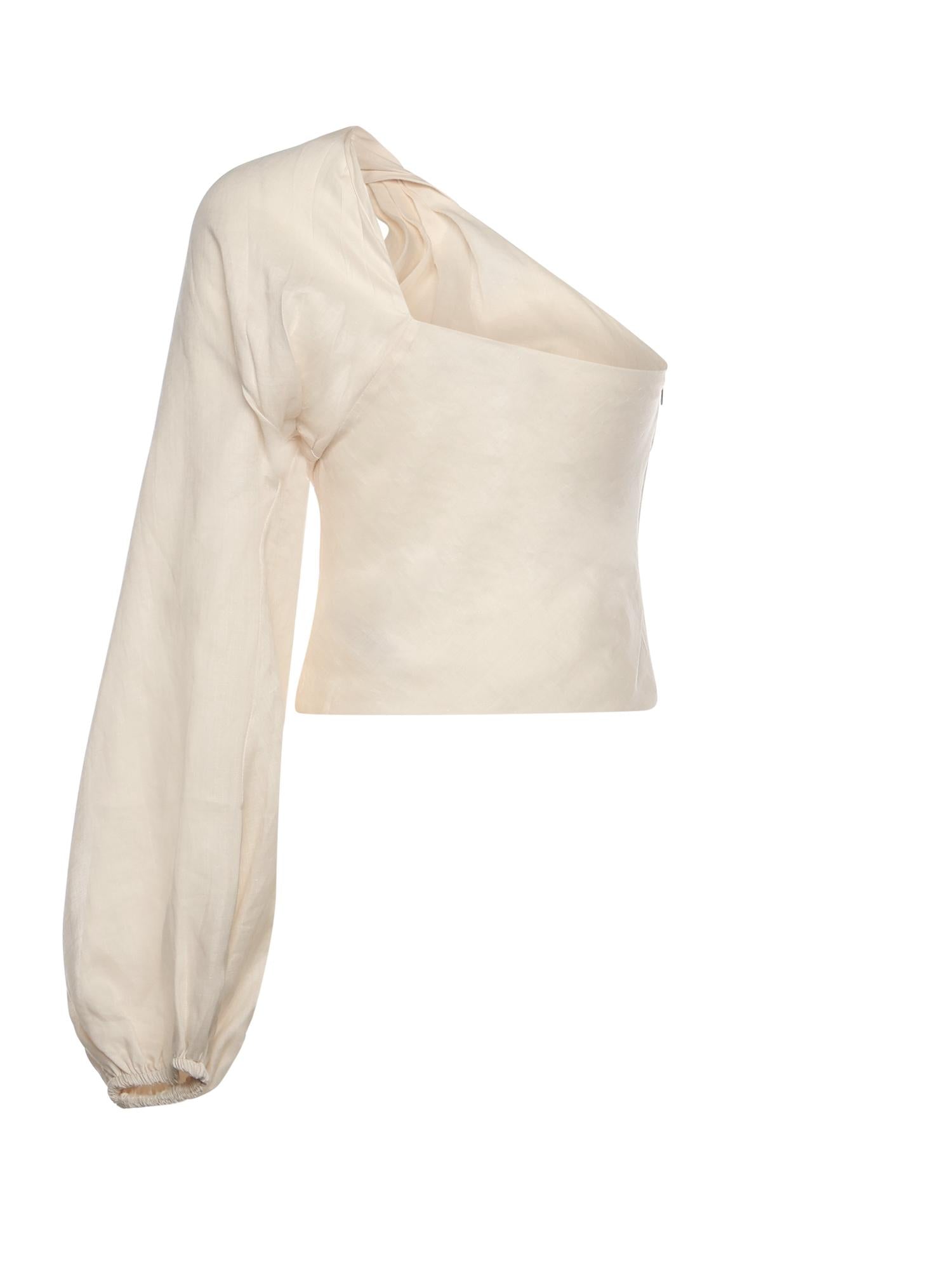 Top con maniche drappeggiate RS26207T C SELF-PORTRAIT 
