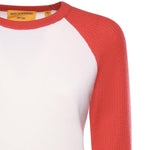 Baseball tee in cashmere W40610JL CREAM/SCARLET GUEST IN RESIDENCE 