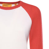 Baseball tee in cashmere W40610JL CREAM/SCARLET GUEST IN RESIDENCE 