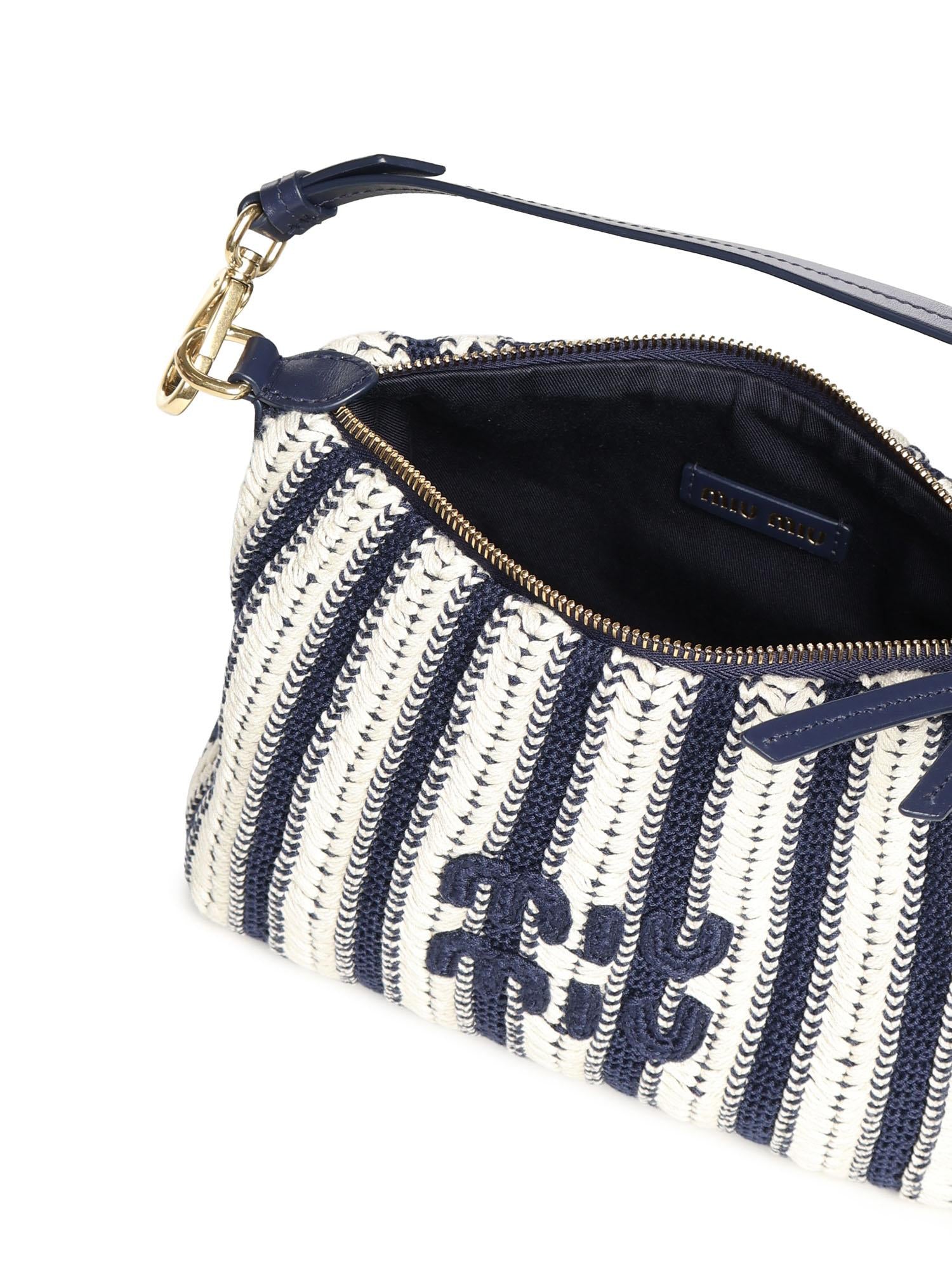 Pouch in crochet e pelle 5NE841 2IHDF017J MIU MIU 