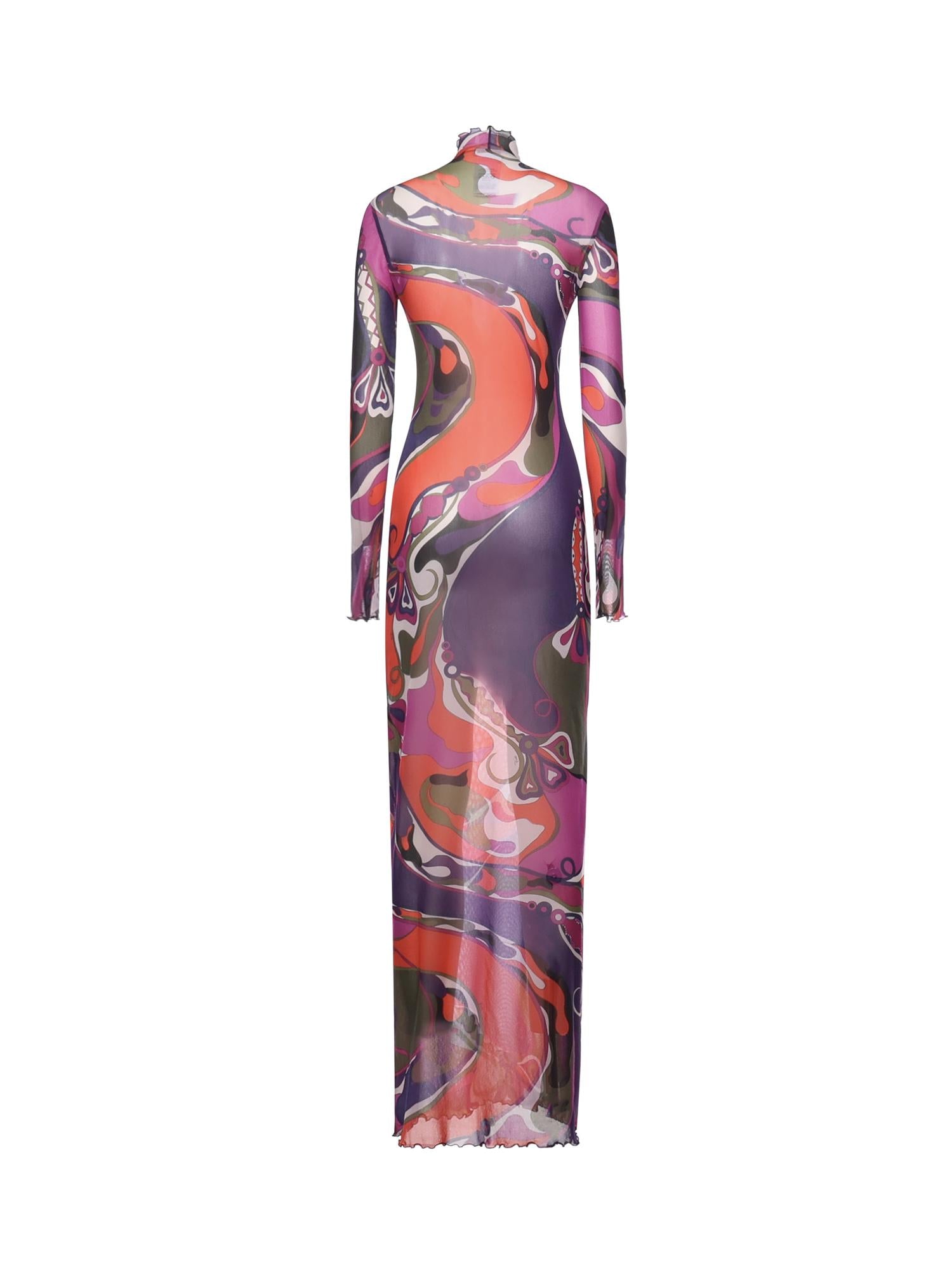 Abito in tulle con stampa Orchidee 5UJI26 5U839017 PUCCI 