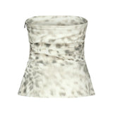 Top in denim con stampa 114504 2930 ROTATE 