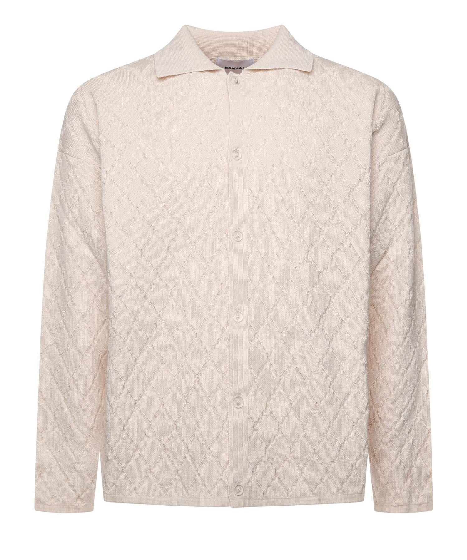 Polo a rombi in maglia KN007 BEI BONSAI 