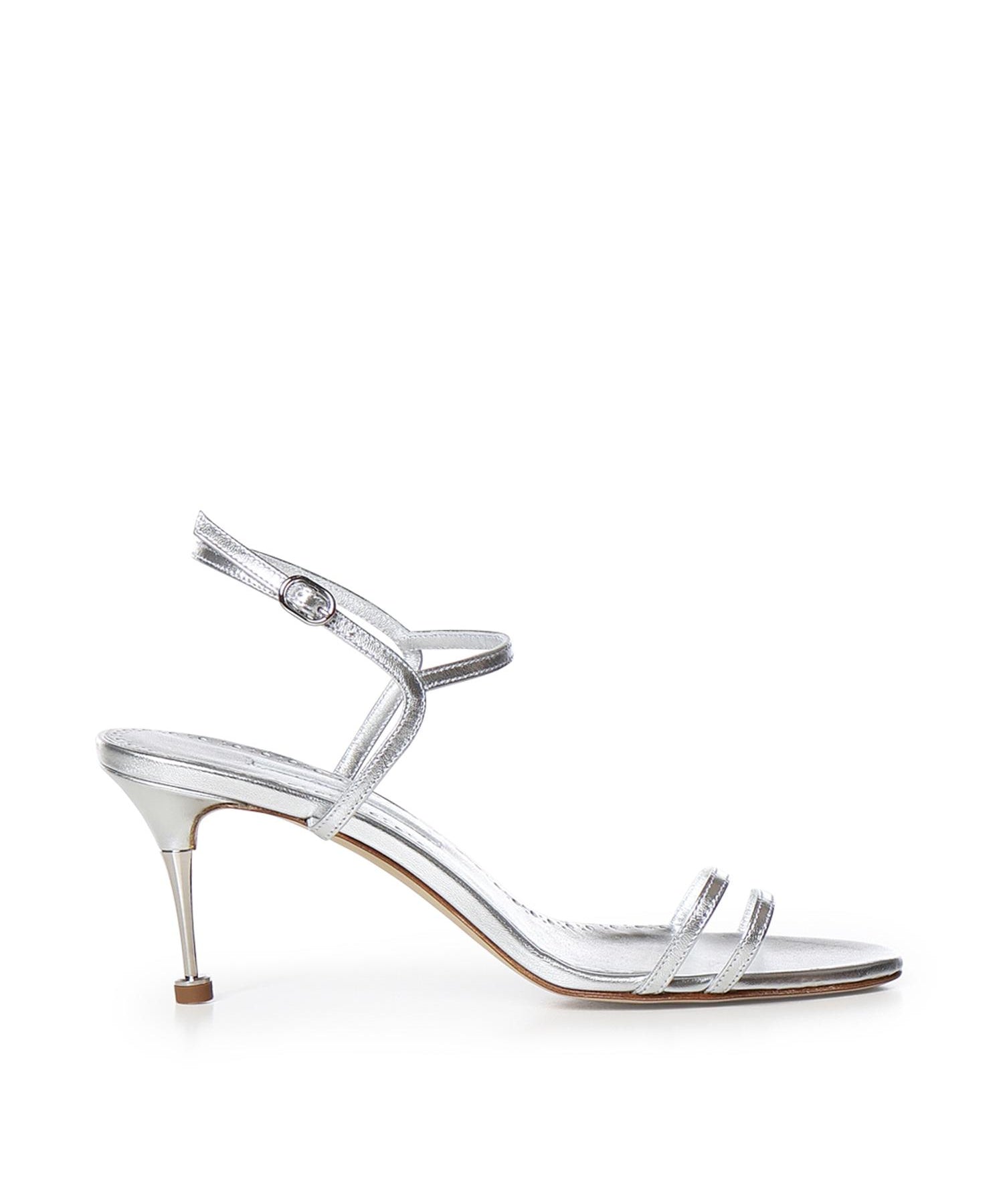Sandali Ciagapla in pelle metallizzata 1263168 0454 MANOLO BLAHNIK 