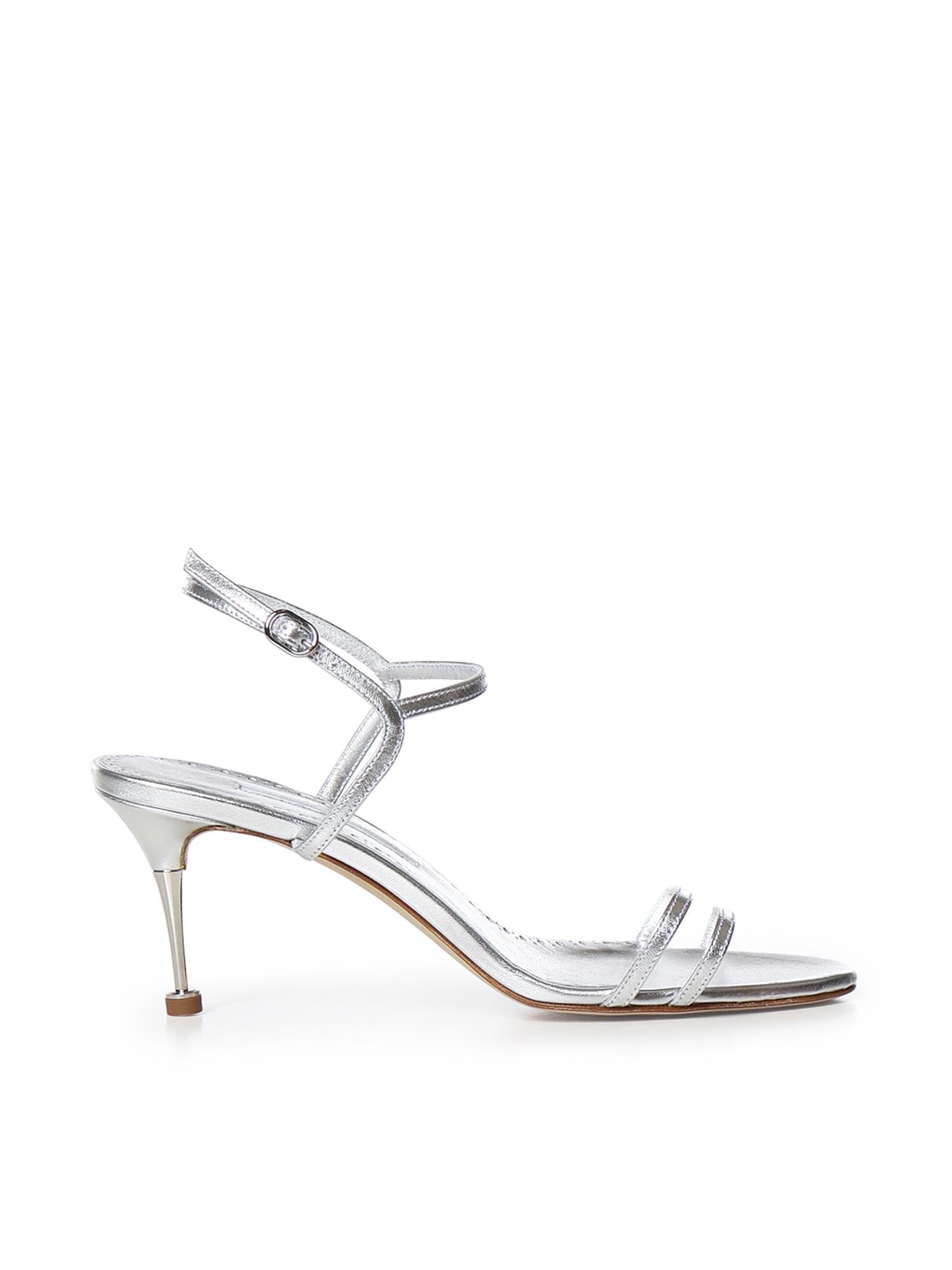 Sandali Ciagapla in pelle metallizzata 1263168 0454 MANOLO BLAHNIK 