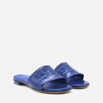 SANDALI SLIDES VICKY IN PELLE STAMPA COCCO<BR/> VICKY COCCOBLUETTE GIULIANO GALIANO 