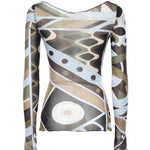 Top in tulle stampa Vivara 6HJM47 6H849016 PUCCI 