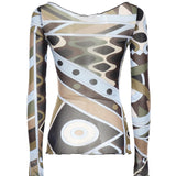 Top in tulle stampa Vivara 6HJM47 6H849016 PUCCI 