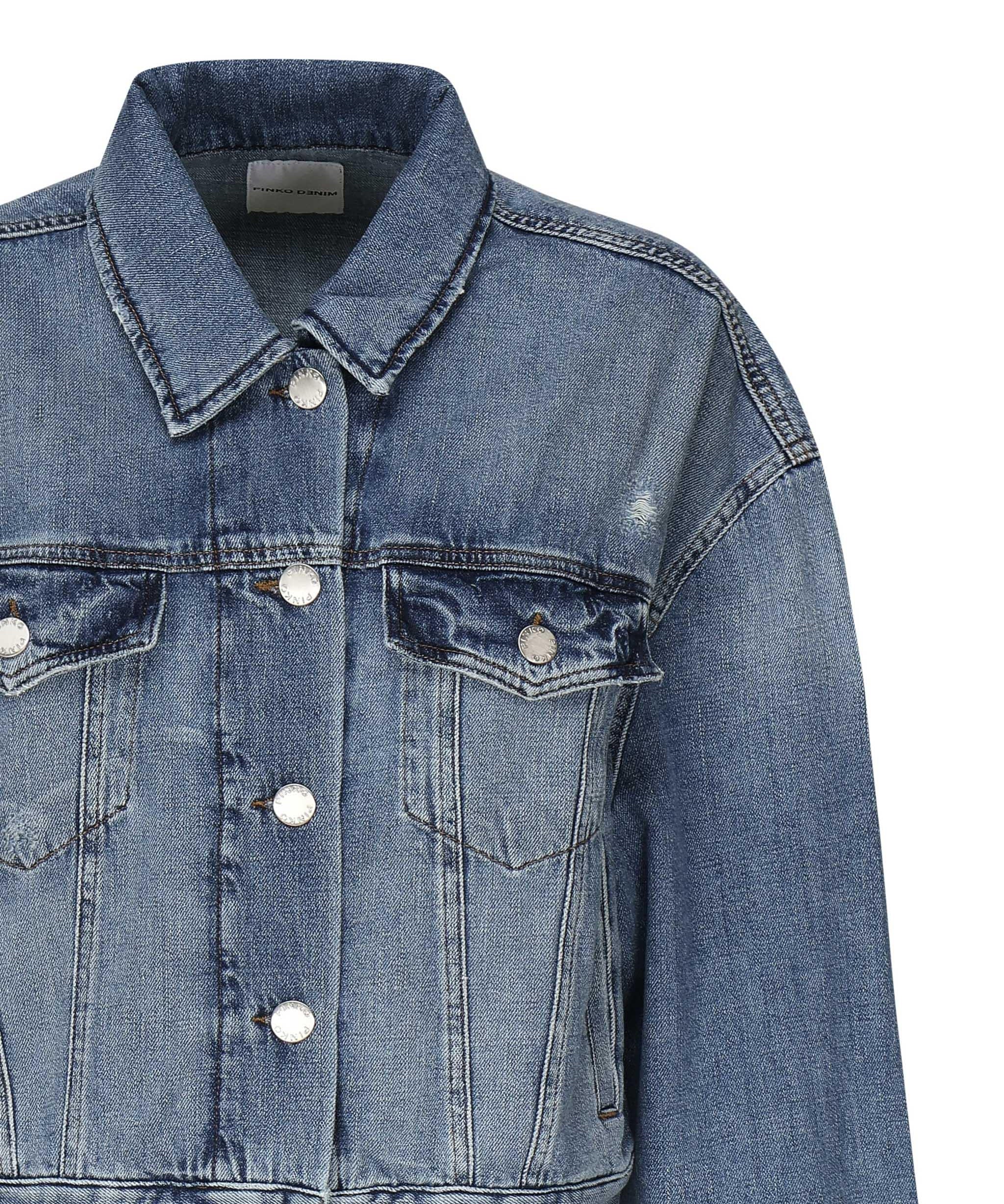 Giubbino jeans con taschini 104644 A2E1PJF PINKO 
